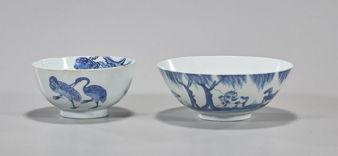 Two Chinese Kangxi-Style Blue & White Porcelain Bowls (1 of 4)