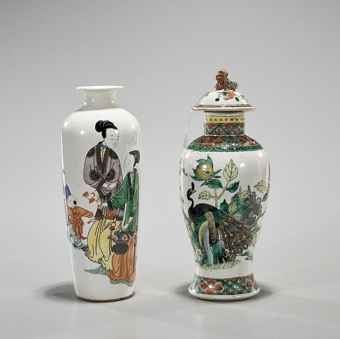 Two Chinese Enameled Porcelain Vases (1 of 3)