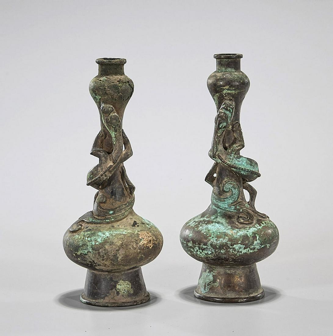 Pair Chinese Bronze Vases (1 of 3)