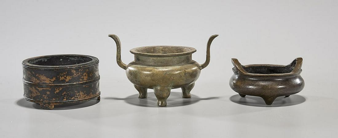 Group of Three Chinese Bronze Censers (1 of 3)