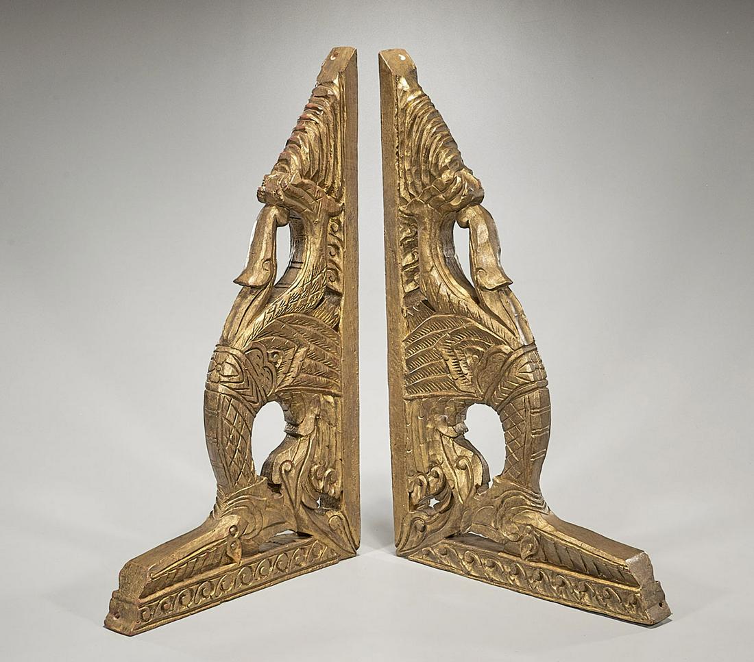 Group of Four Chinese Carved Wood & Painted Animal Form (1 of 2)