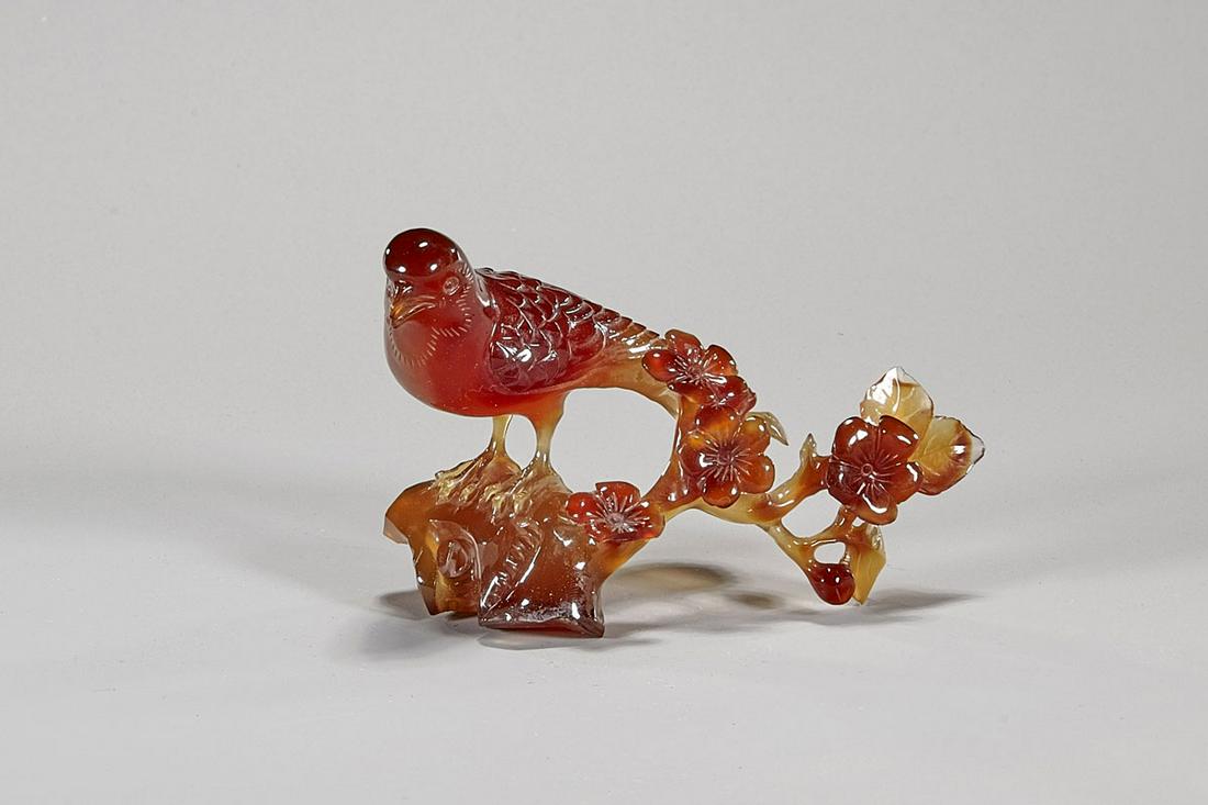 Old Chinvese Carved Carnelian Bird Group (1 of 2)