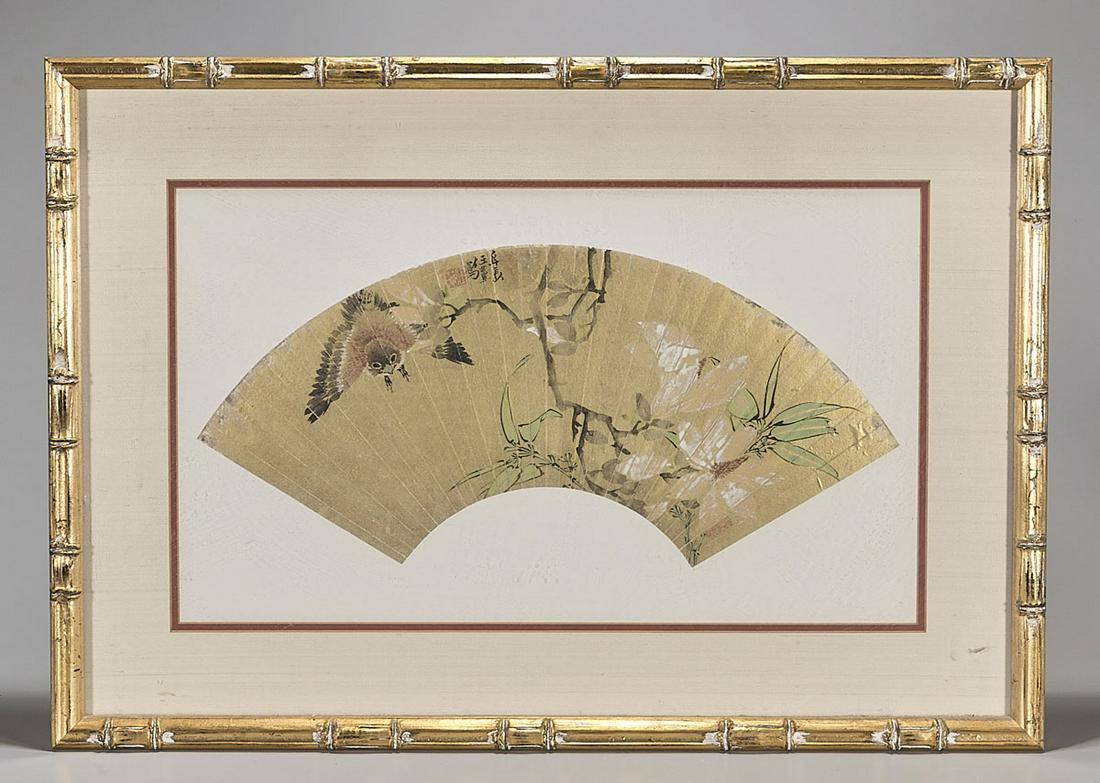 Chinese Fan Painting Attributed to Ren Xun (1 of 2)