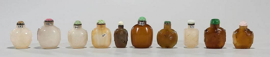 Group of Ten Agate Snuff Bottles (1 of 3)