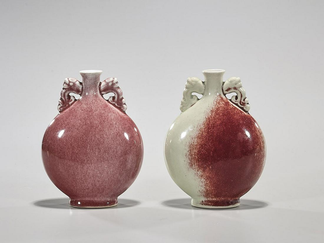 Two Chinese Oxblood Moonflasks (1 of 3)