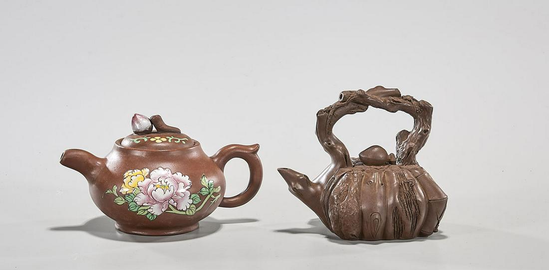 Two Chinese Yixing Pottery Teapots (1 of 3)