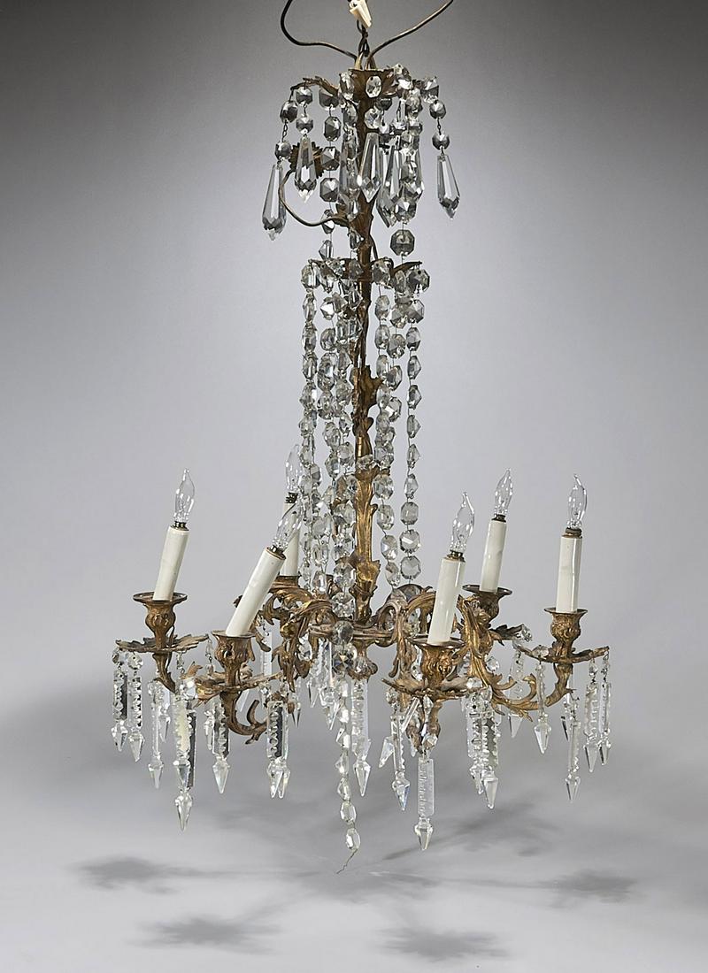 Baccarat-Style Crystal & Gilt Bronze Six-Light (1 of 2)
