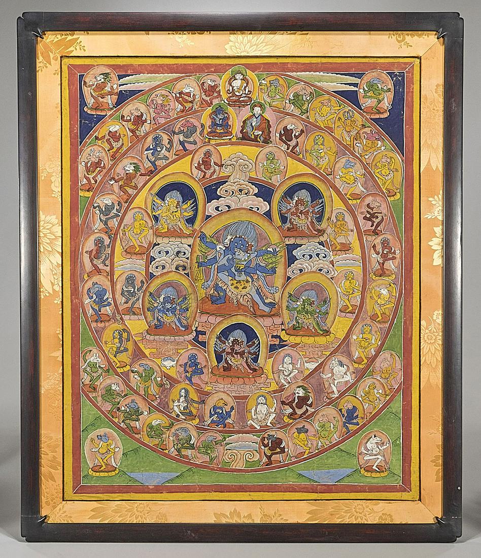 Large Antique Tibetan Painted Thangka (1 of 1)