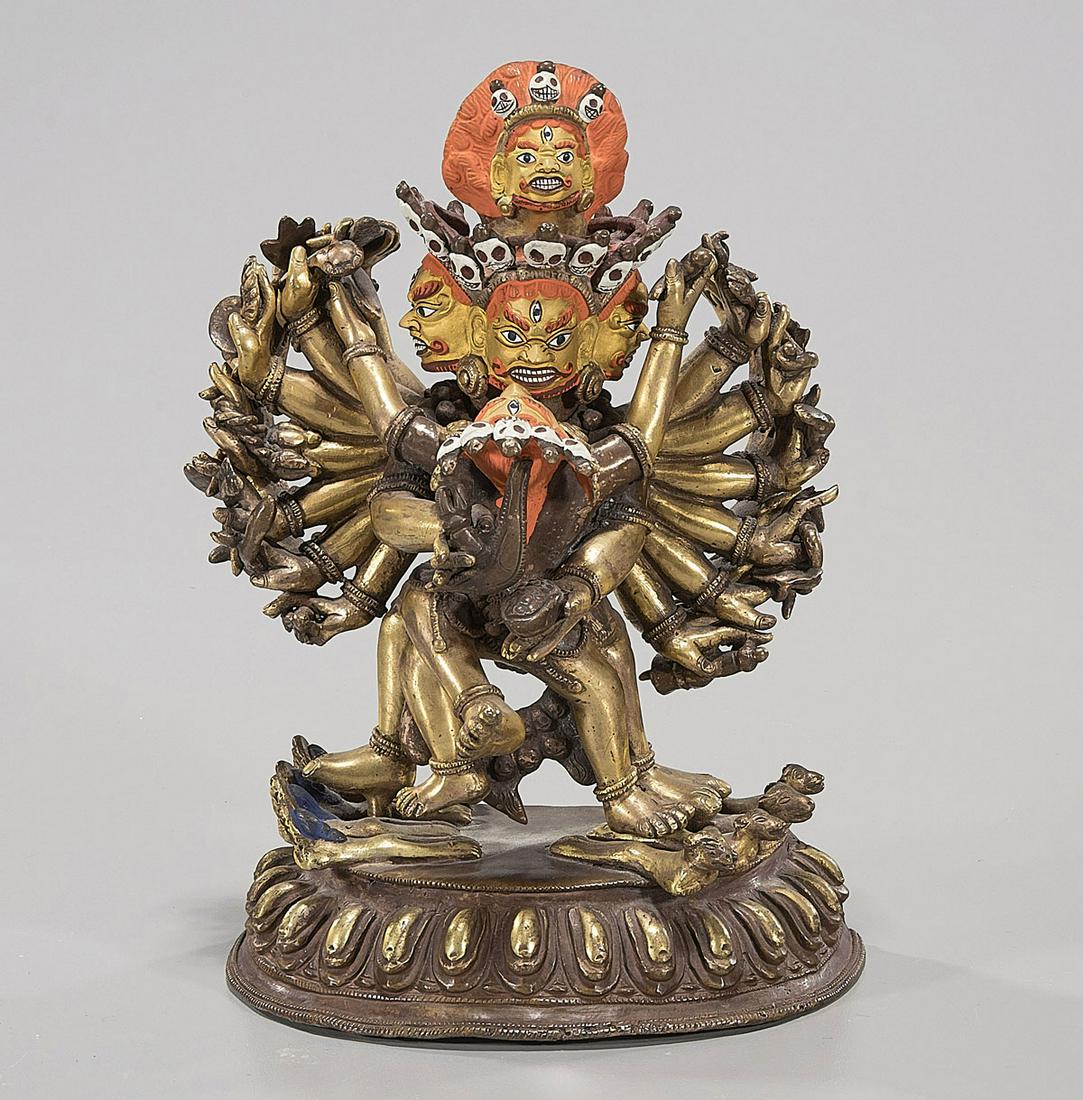 Tibetan Parcel-Gilt Copper Deity (1 of 5)
