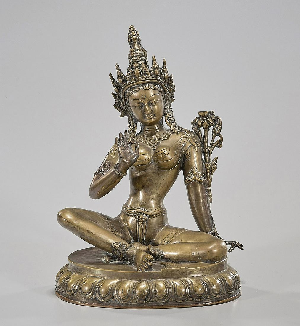 Nepalese Bronze Seated Female Deity (1 of 5)