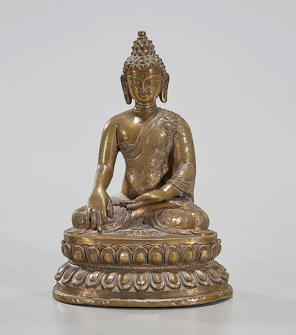 Tibetan-Style Copper or Bronze Seated Buddha (1 of 3)