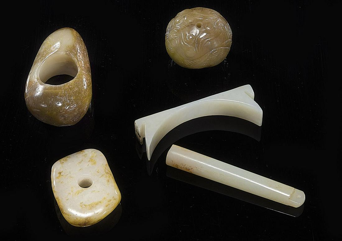 Group of Five Chinese Jade Carvings (1 of 1)