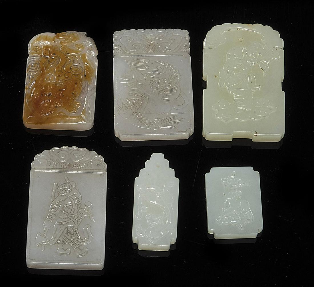 Group of Six Chinese Jade Plaques (1 of 2)