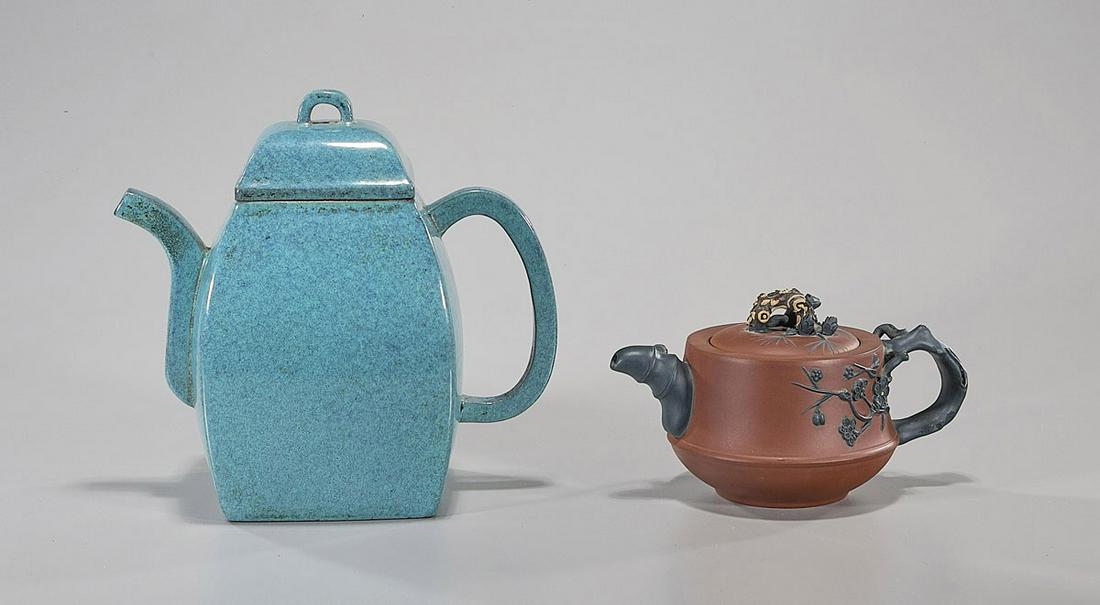 Two Chinese Yixing Pottery Teapots (1 of 4)
