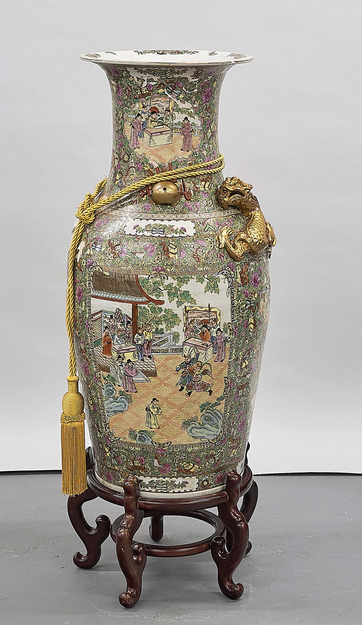 Massive Chinese Famille Rose Enameled Porcelain Vase (1 of 3)