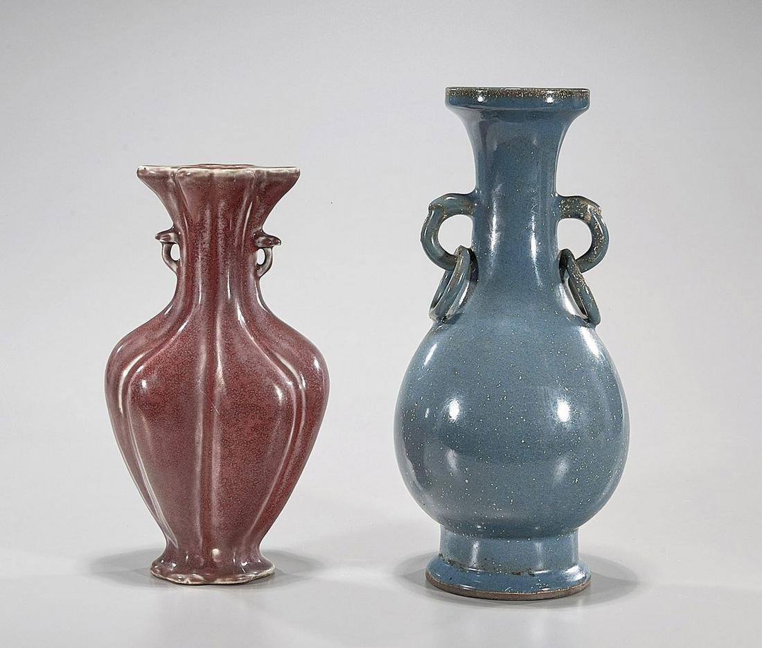 Two Chinese Jun-Type Glazed Vases (1 of 5)