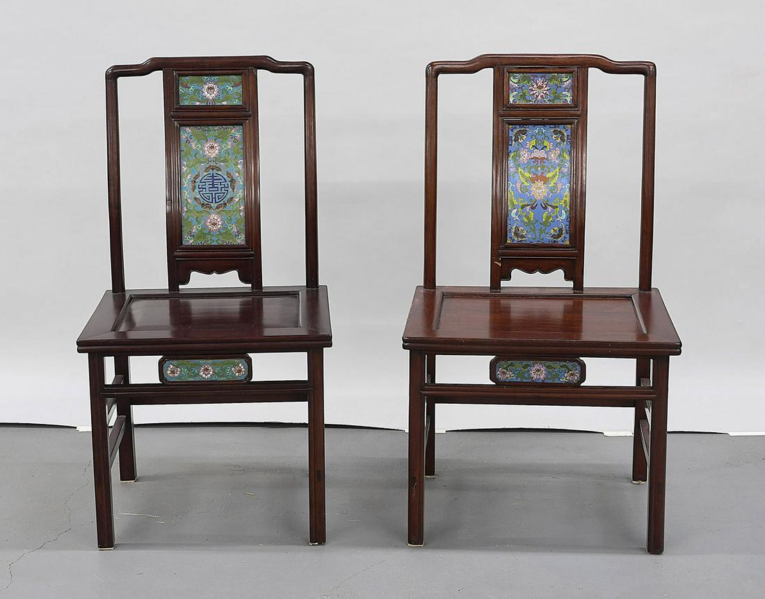 Set of Four Chinese Hardwood Chairs (1 of 2)