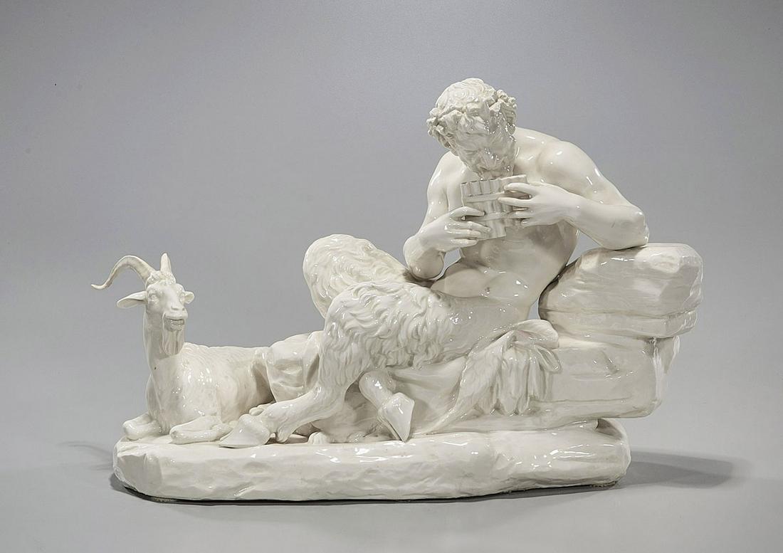 Austrian Porcelain Figure of Pan With Goat (1 of 5)