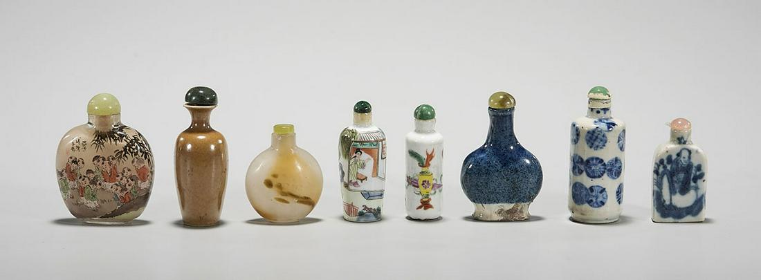 Group of Eight Various Chinese Snuff Bottles (1 of 3)