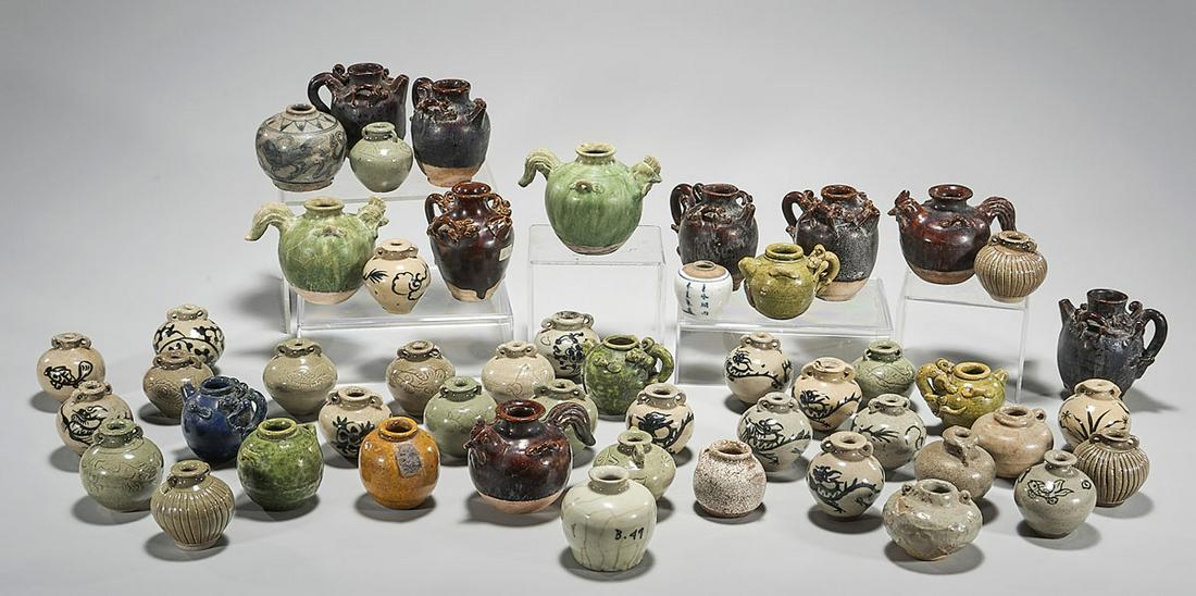 Group of Fifty Various Chinese Glazed Ceramic Jarlets (1 of 7)