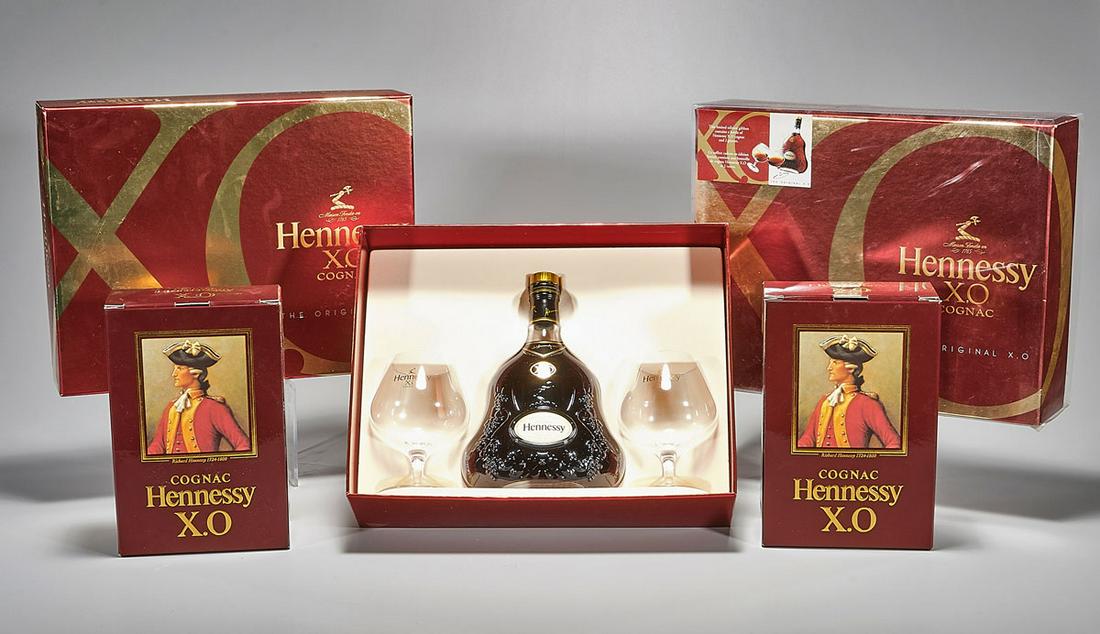 Group of Five Hennessy X.O. Cognacs (1 of 3)
