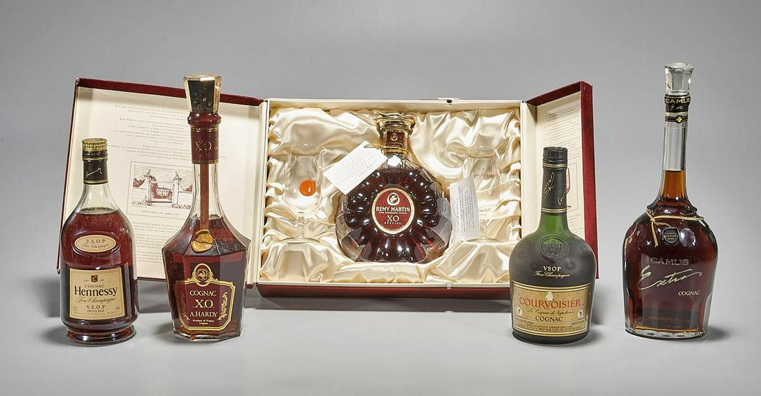 Five Bottles of Various Cognacs (1 of 5)