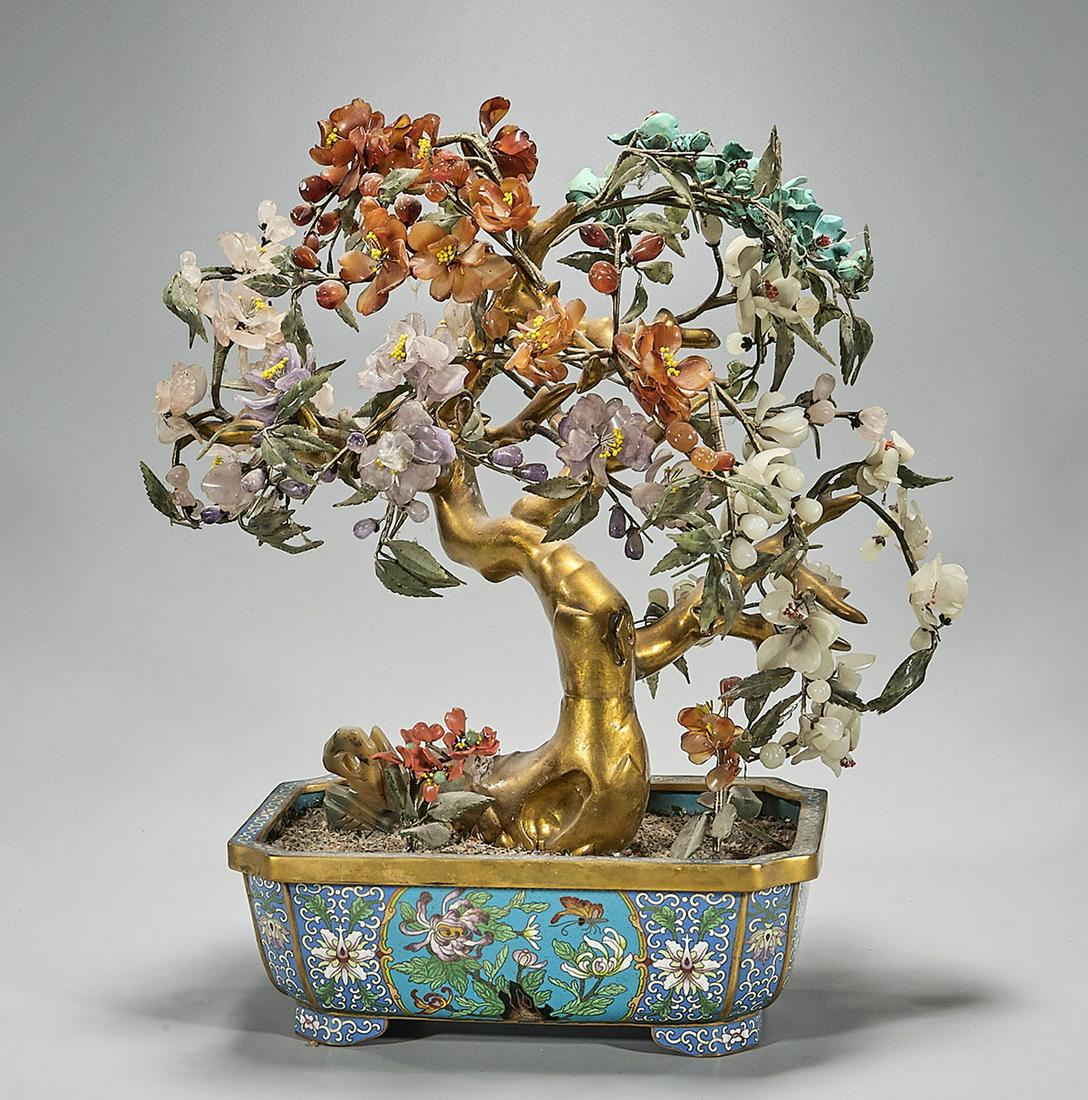 Chinese Carnelian & Hardstone Tree (1 of 2)