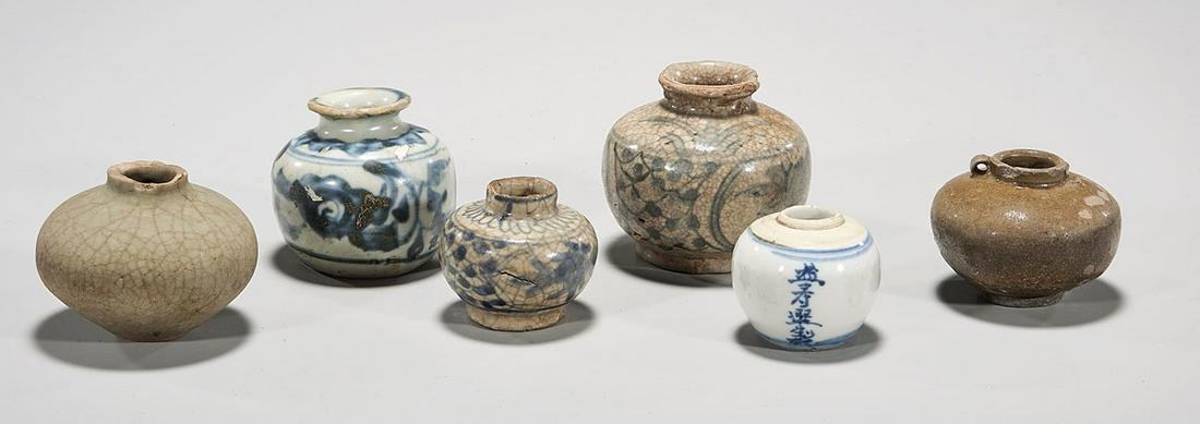 Group of Six Various Chinese Porcelain Jarlets (1 of 3)