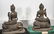 Pair Chinese Metal Buddhist Figures Seated on Animals - 6