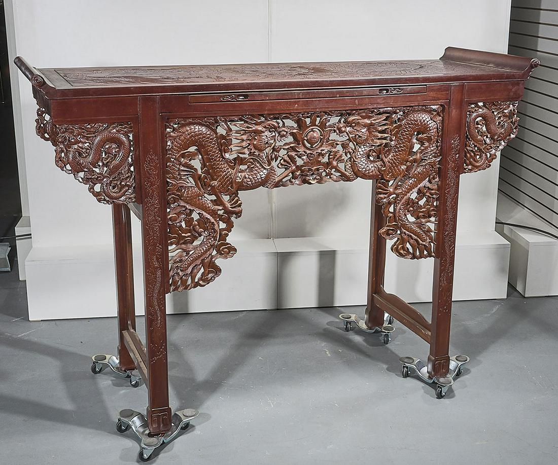 Large Chinese Carved Hardwood Altar Table (1 of 6)