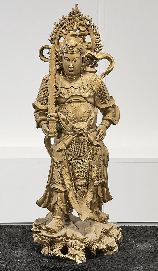Chinese Gilt Metal Standing Figure (1 of 6)