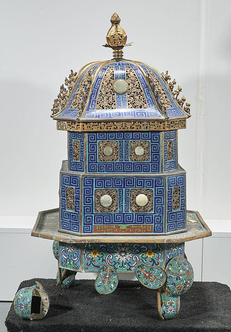 Large Chinese Cloisonne Covered Censer (1 of 6)