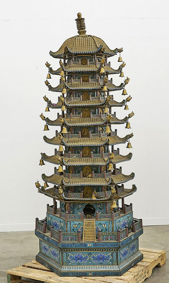Massive Chinese Cloisonne Enamel Pagoda (1 of 5)
