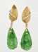 18K Yellow Gold, Jadeite & Diamond Earrings
