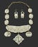 Antique Chinese White Jade Carved Necklace & Earring