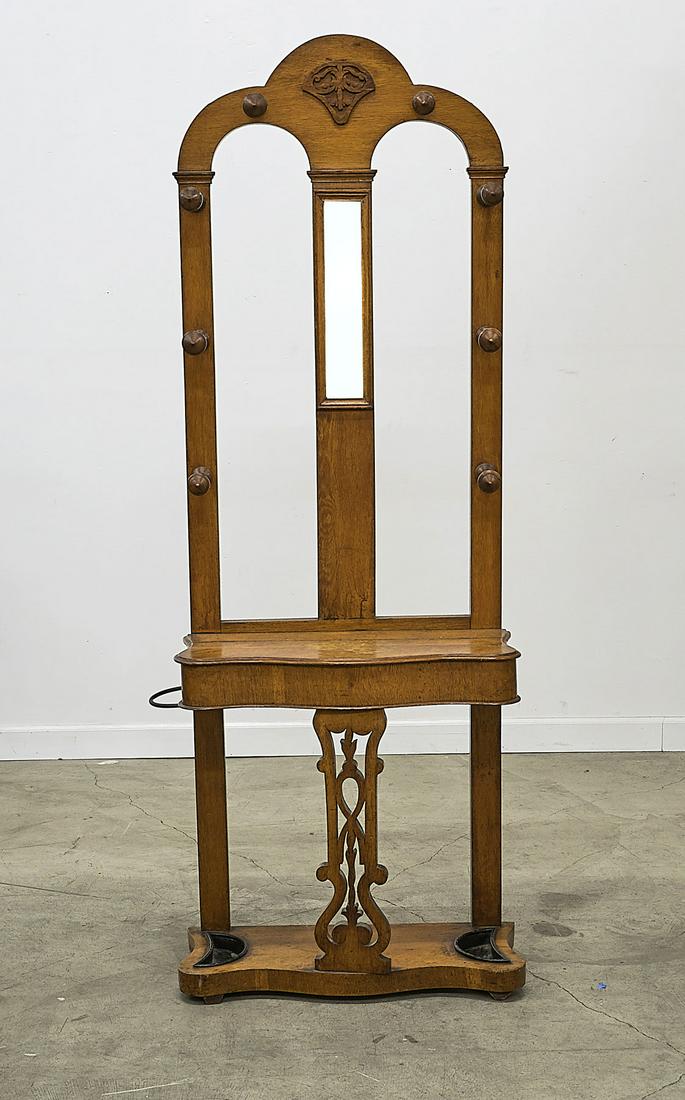 Antique Oak Hall Tree (1 of 3)