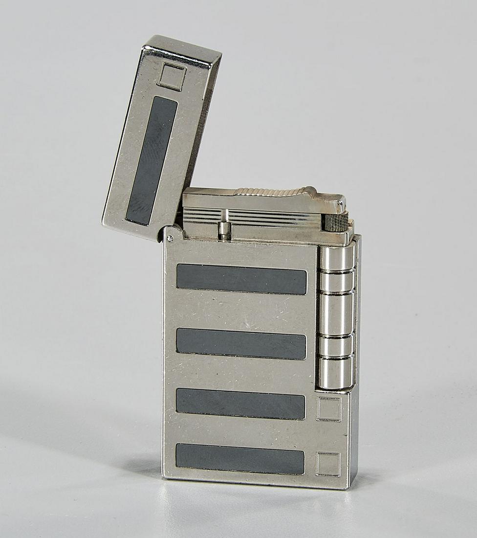 S.T. Dupont Inspiration Nature Pocket Lighter: S.T. Dupont Inspiration Nature: Hematite Limited Edition Line 2 platinum pocket lighter, numbered 359/2000; H: 2 1/2" (approx.)