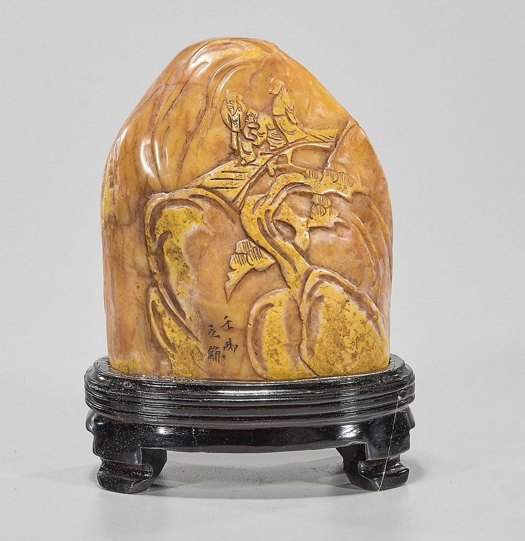 Chinese Carved Shoushan Stone Seal with Figures (1 of 3)