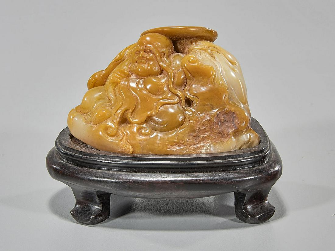 Chinese Carved Shoushan Seal with Budhai (1 of 3)