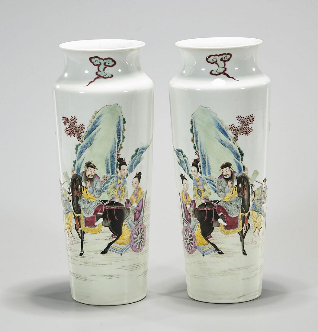 Pair Chinese Enameled Porcelain Vases (1 of 6)
