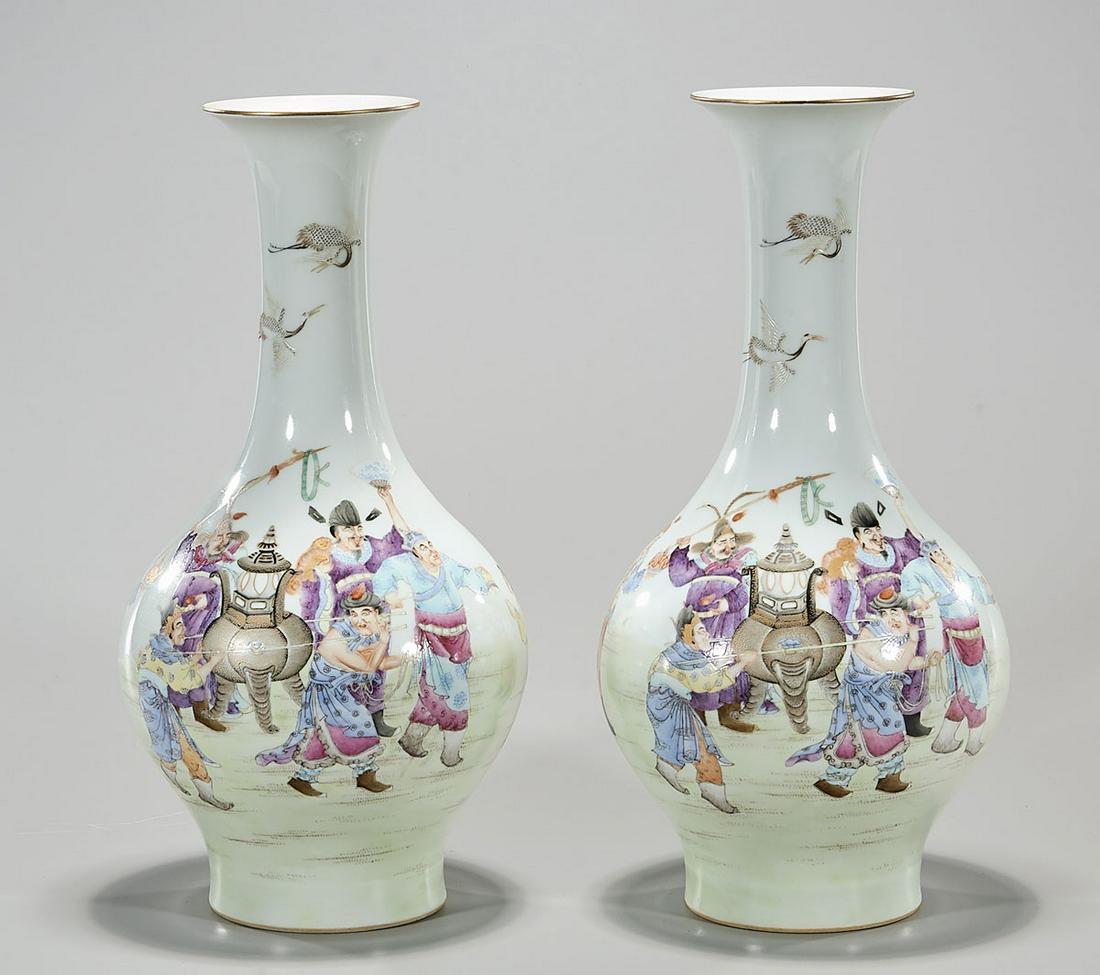 Pair Chinese Enameled Porcelain Vases (1 of 6)