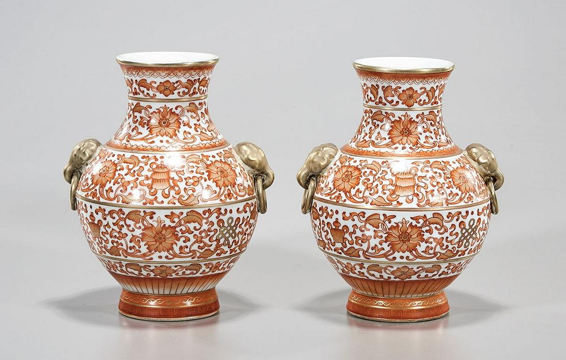 Pair Chinese Painted Porcelain Vases (1 of 6)