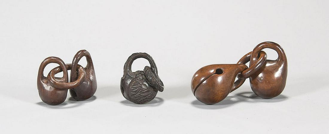 Three Antique Wood Netsuke (1 of 2)
