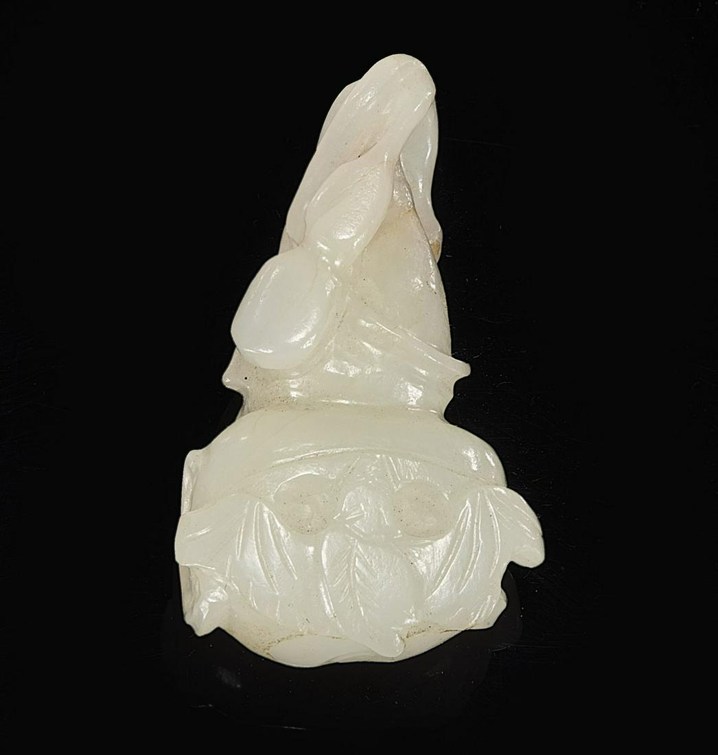 Antique Chinese Carved White Jade Toggle (1 of 2)