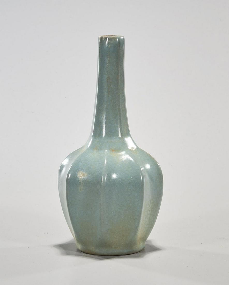 Chinese Eight-Sided Ru Ware Faceted Bottle Vase (1 of 2)