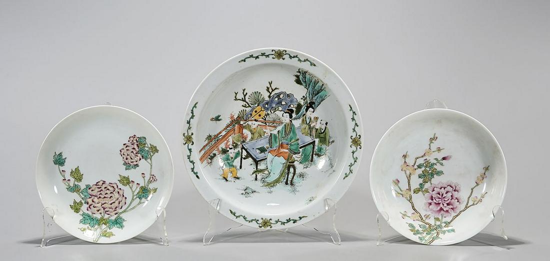 Group of Three Chinese Enameled Porcelain Dishes (1 of 7)