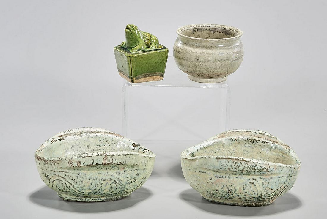 Four Chinese Green Glazed Objects (1 of 6)