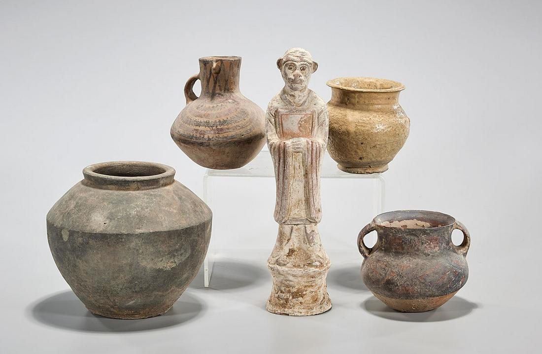 Group of Five Chinese Pottery Pieces (1 of 4)