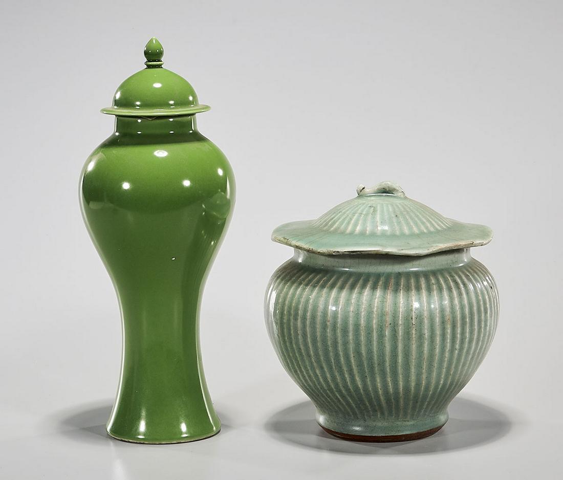 Two Chinese Green Glazed Covered Vessels (1 of 5)