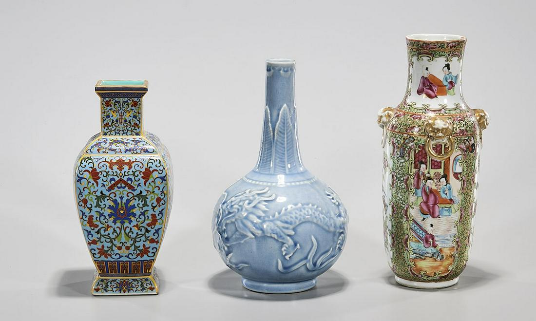 Group of Three Various Chinese Porcelain Vases (1 of 8)